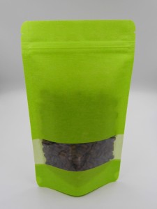Doypack zielony z oknem ze struną 500ml 130x70x225mm 1000szt.