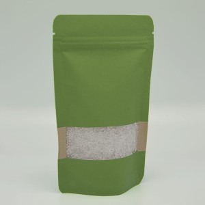 Doypack zielony papier z oknem ze struną 500ml 130x70x225mm 1000szt.