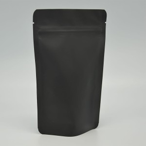 Doypack czarny papier EVOH, wentyl, struna + nacinka 250g 140x80x270mm 1000szt.