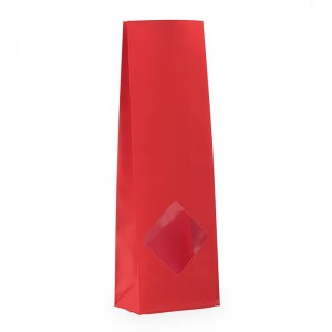 OPP Klockowe czerwone matowe caro okno 500g 105+65x300mm 1000szt.