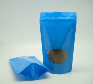 Doypack niebieskie z oknem ze struną250ml110x65x185mm1000szt